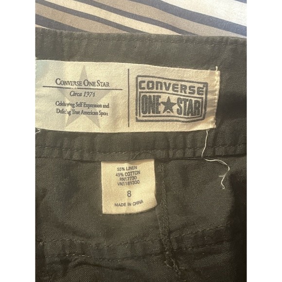 Converse One Star Shorts Linen Blend Mid Rise Sz 8    Z628 - Picture 5 of 6